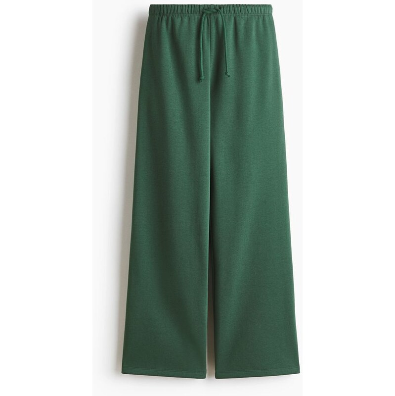 H&M - Široké kalhoty jogger - zelená 114962760