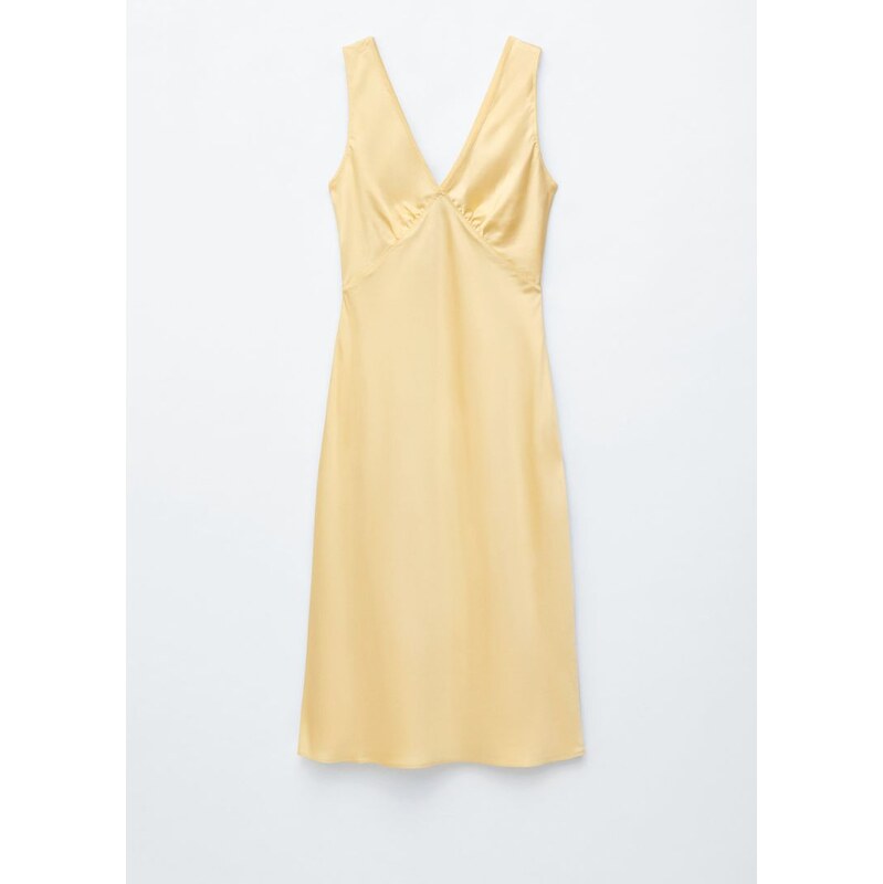 H&M - Květinové Midi Šatys Výstřihem do V - žlutá 114962774