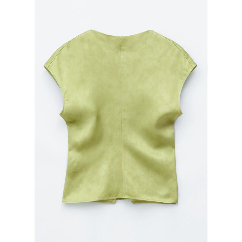 H&M - Top Bez Rukávů Z Texturované Viskózy - zelená 114962776