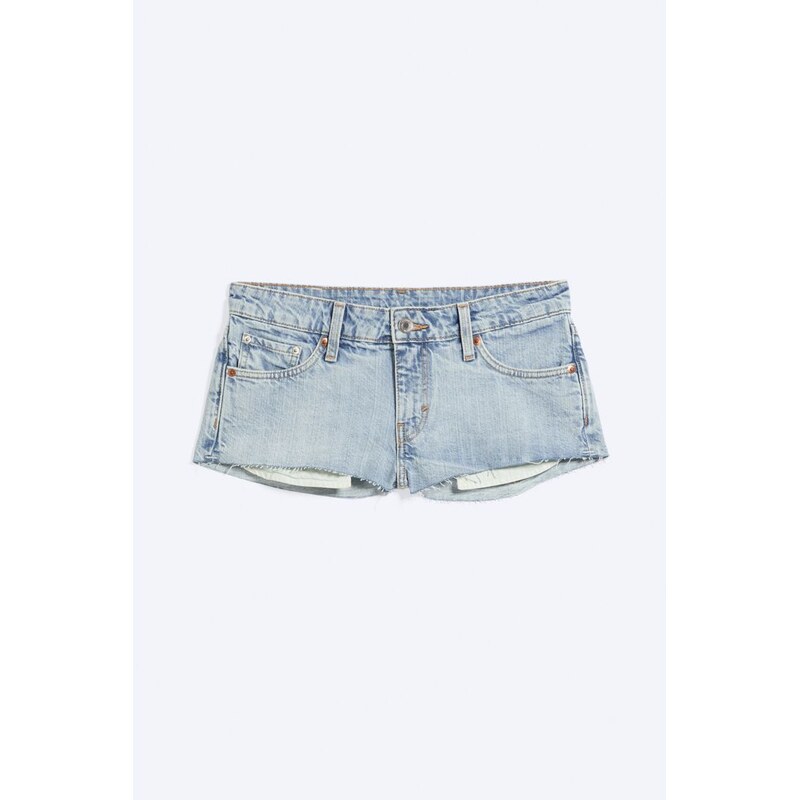 H&M - Venus Frayed nízké denimové hotpants - modrá 114962785