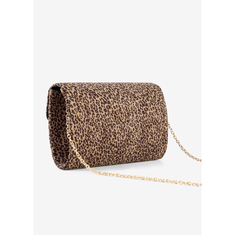 bonprix Psaníčko z imitace velurové kůže s leopardím potiskem béžová 114962969