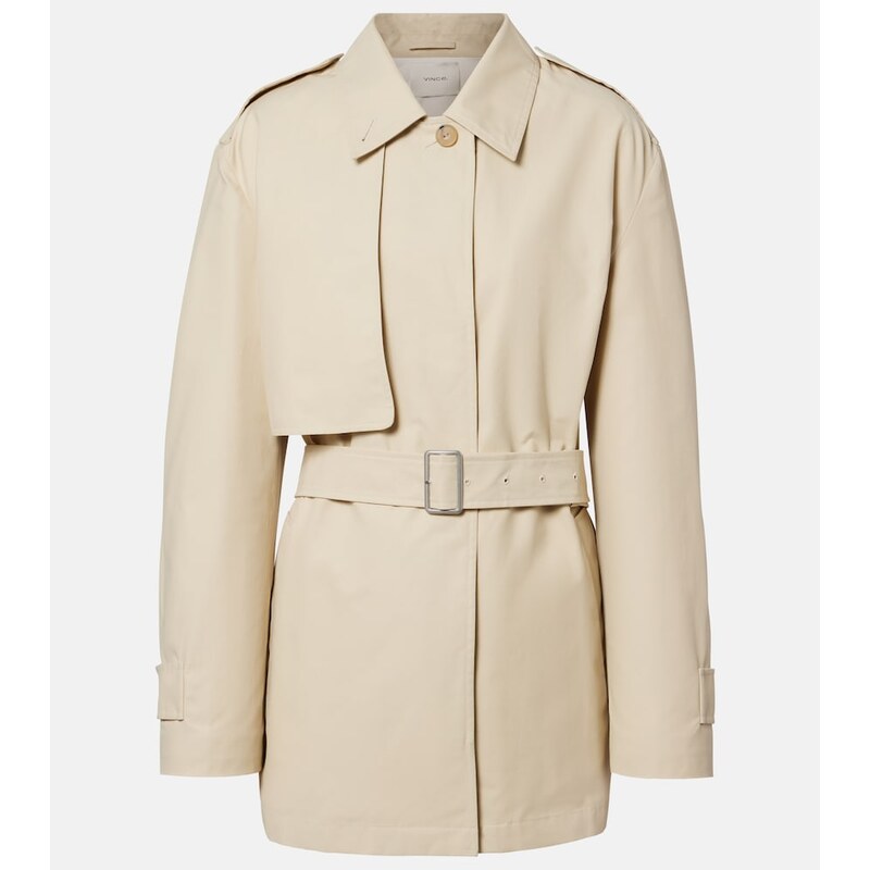 Vince Cotton-blend cropped trench coat