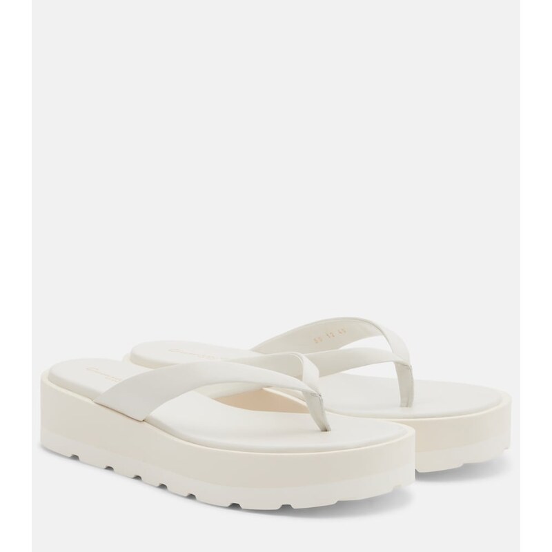 Gianvito Rossi Leather platform thong sandals