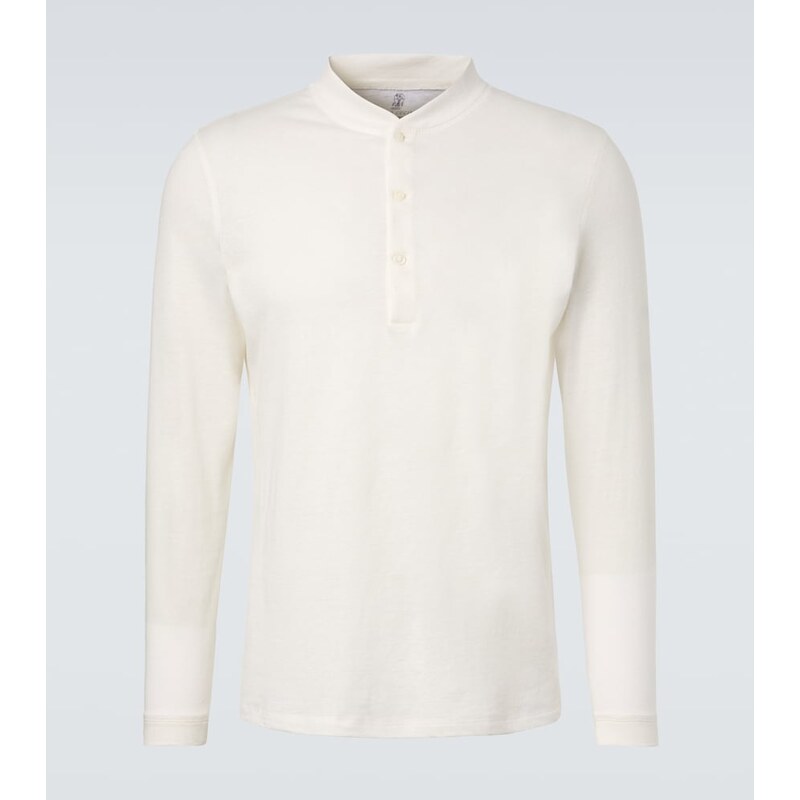 Brunello Cucinelli Linen and cotton Henley shirt