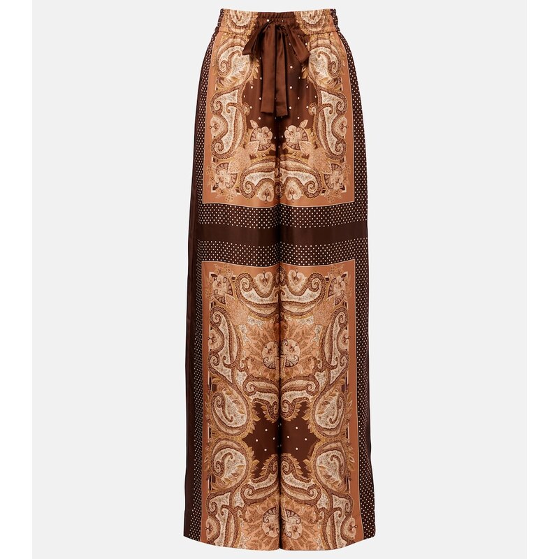 Zimmermann Luna paisley silk palazzo pants