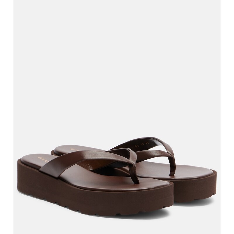 Gianvito Rossi Leather platform thong sandals