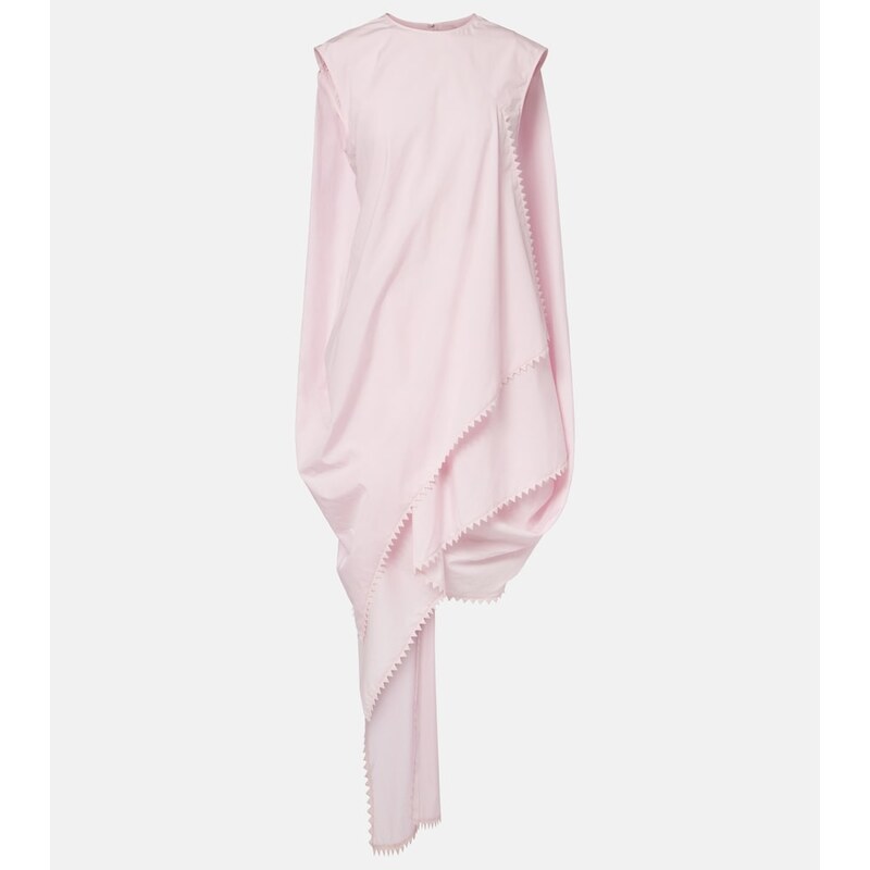 Jacquemus Traversin asymmetric cotton poplin minidress