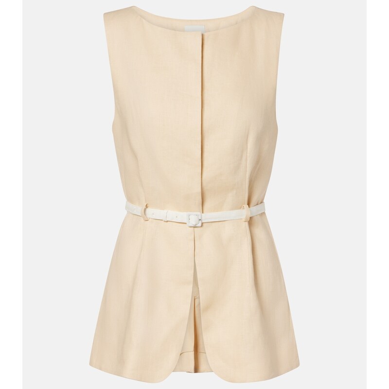 Posse Pamela belted linen vest