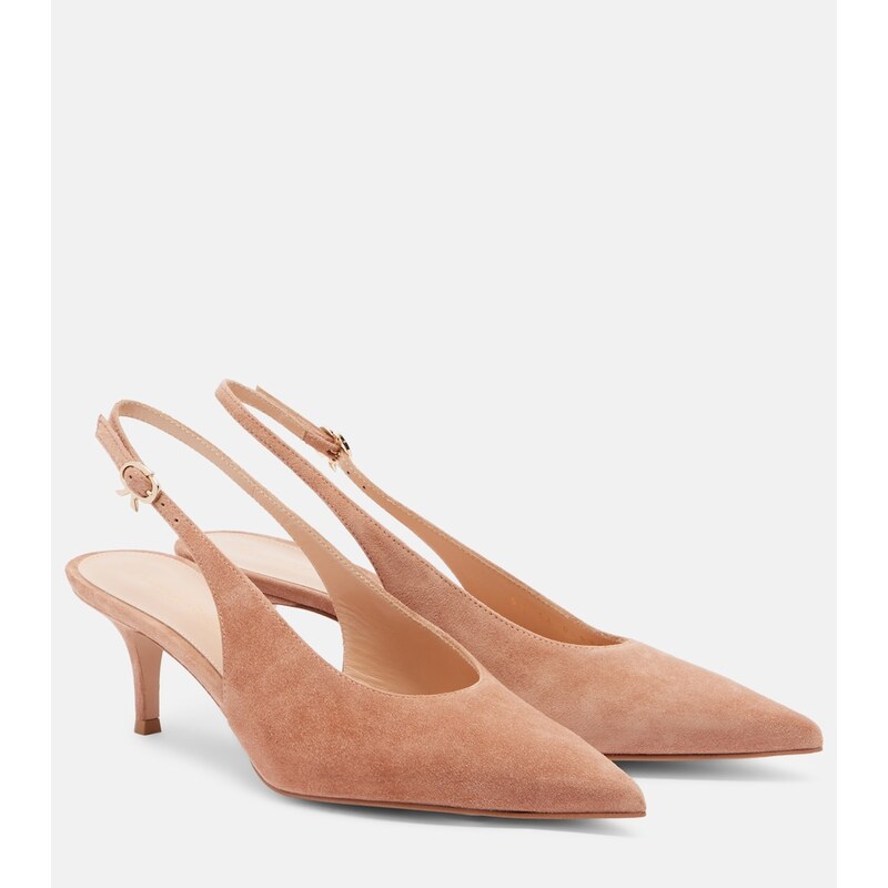 Gianvito Rossi Robbie suede slingback pumps