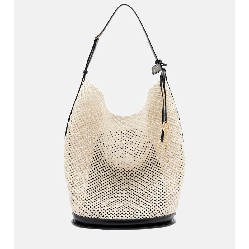 Alaia AlaÃ¯a Hip Large leather-trimmed bucket bag
