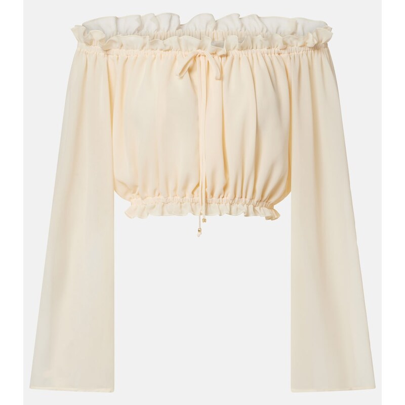 Bananhot Ora ruffled off-shoulder crop top