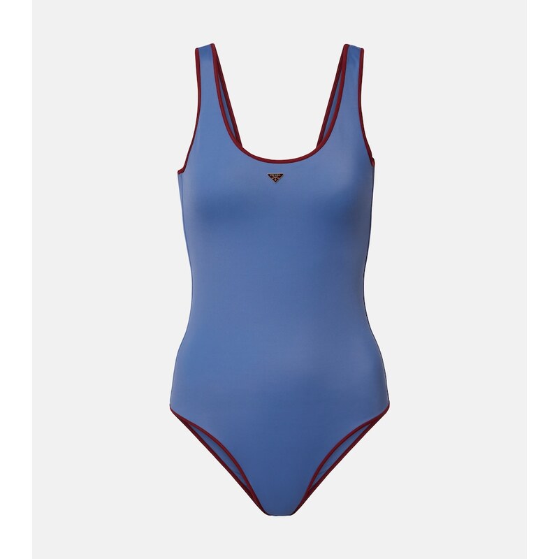 Prada Jersey jednodílné plavky v barvě Avoio + Bordeaux
