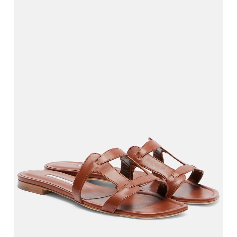 Manolo Blahnik Grellanuflat leather sandals