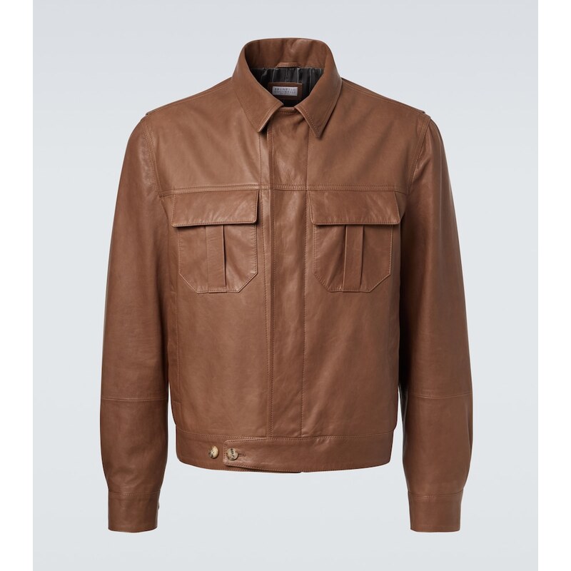 Brunello Cucinelli Leather blouson jacket