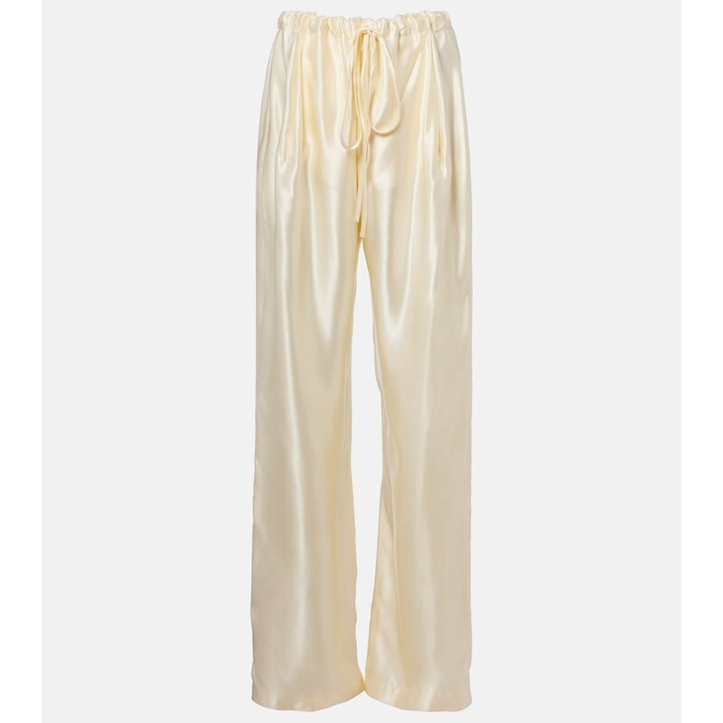 Khaite Rohen satin wide-leg pants