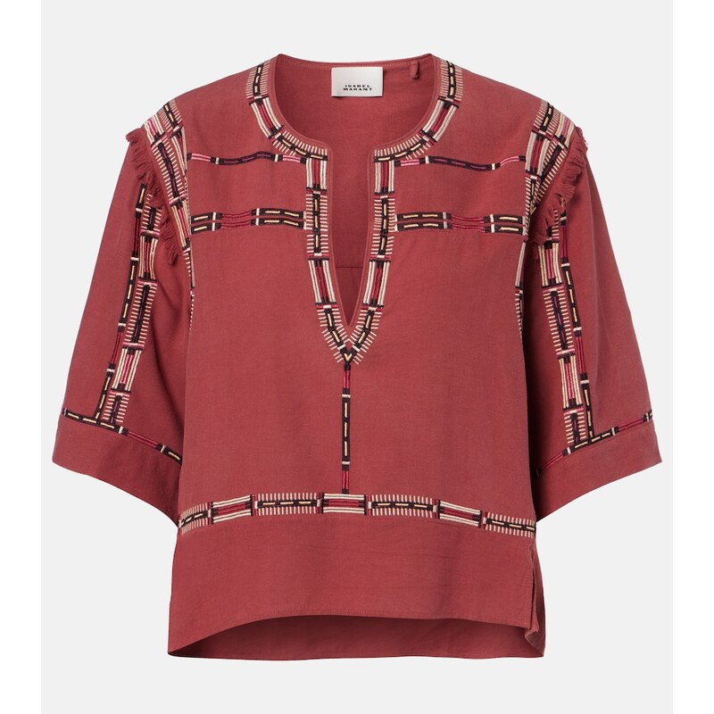 Isabel Marant Fiosa embroidered silk blouse