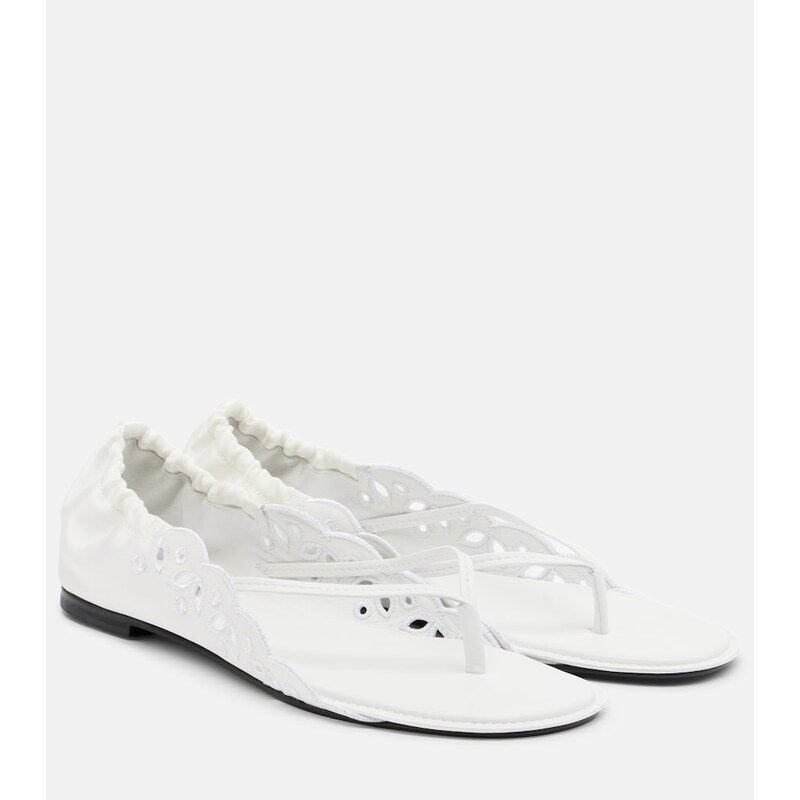 Dámské Jacquemus Satin thong sandals v barvě Panna+Panna+Uwhite