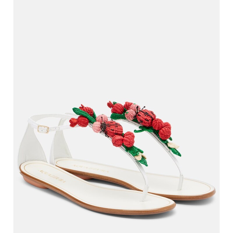 Aquazzura Botanica raffia thong sandals