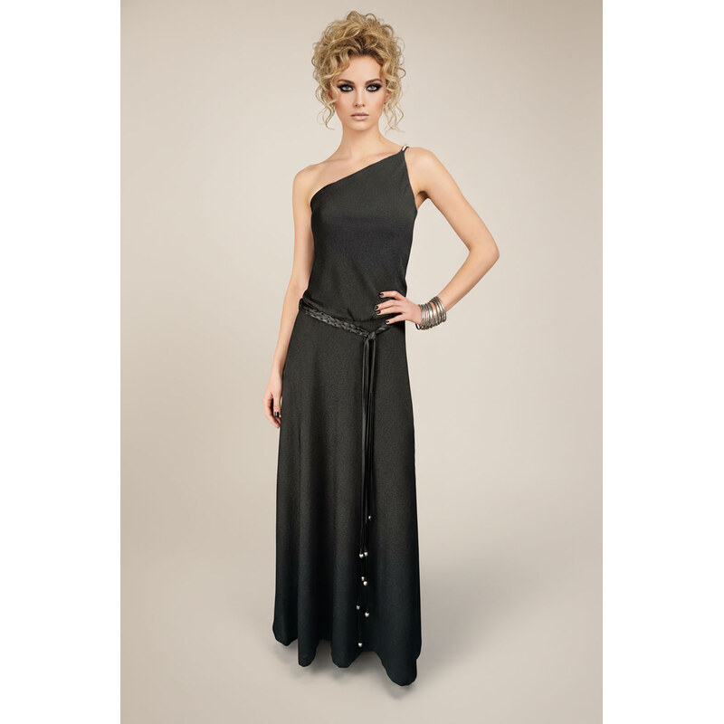 MANON One-Shoulder Silver Tie — jedinečné šaty 114857183