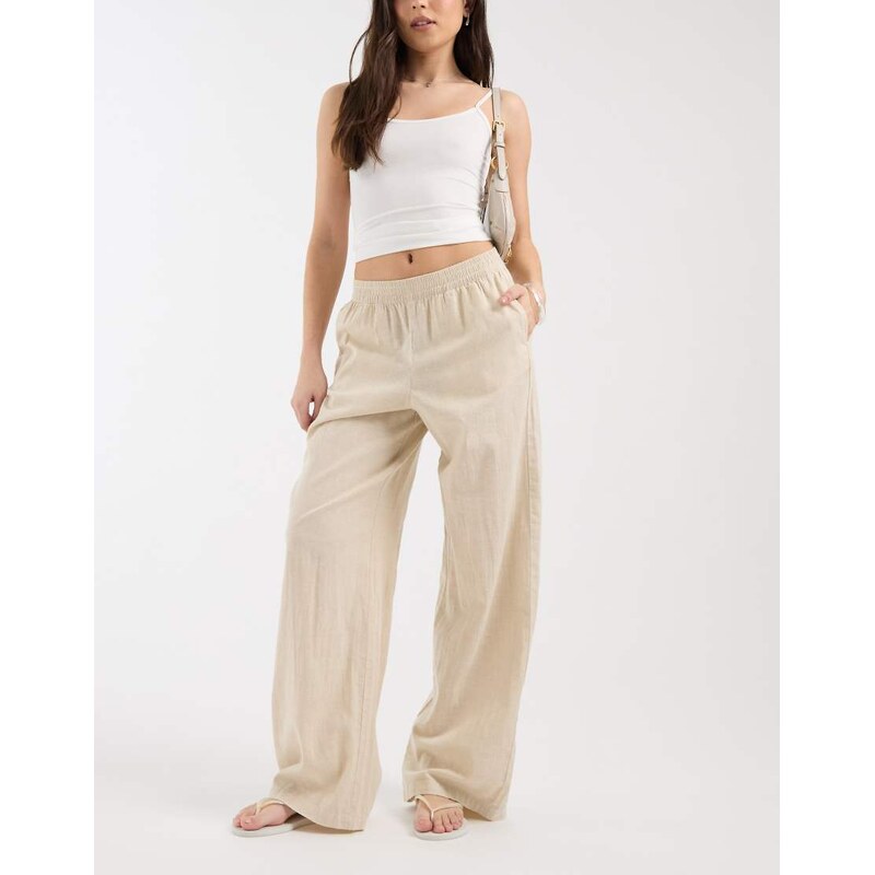JJXX linen blend trousers in beige-Neutral
