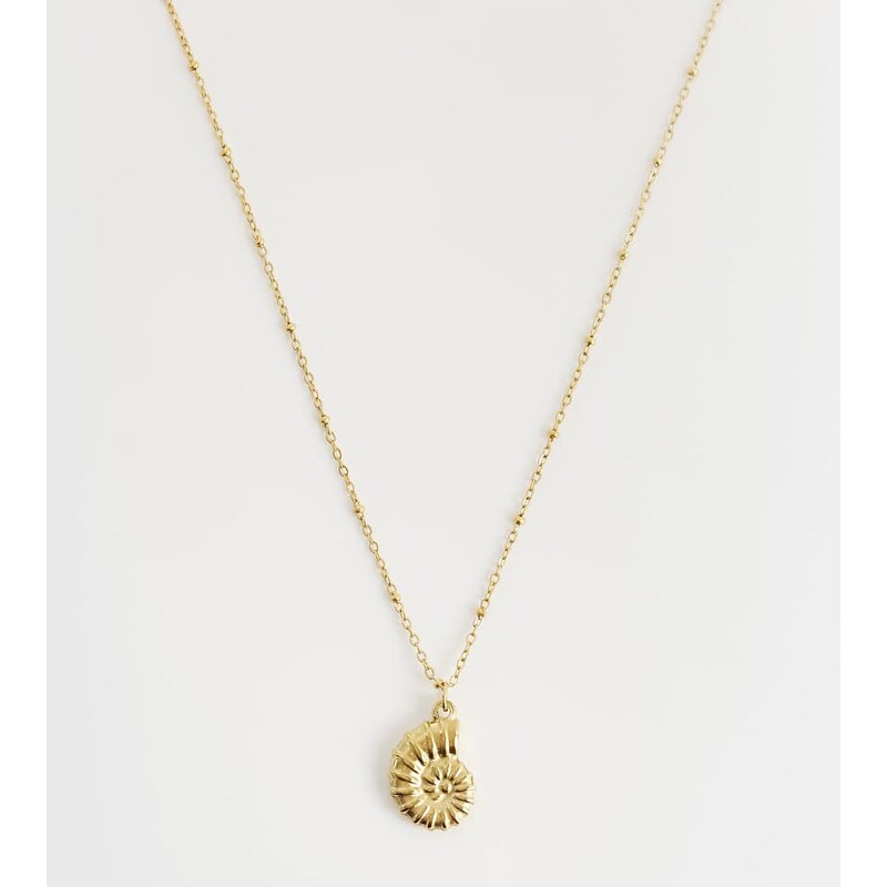 Lost Souls spiral shell pendant necklace in 18ct gold plated