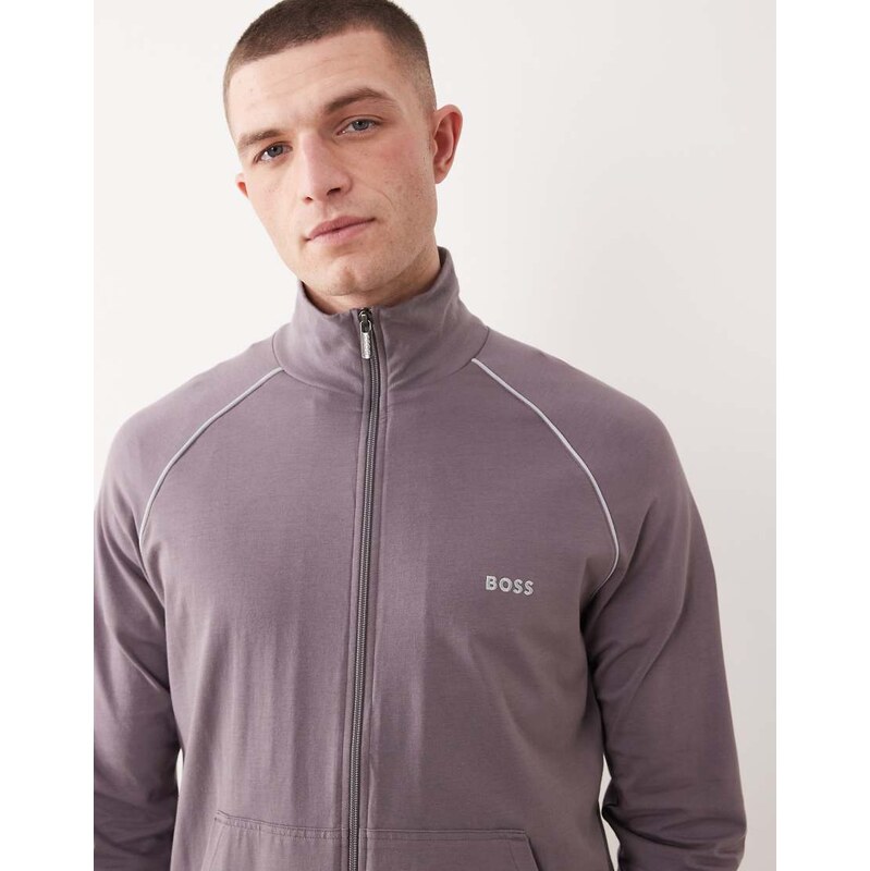 Boss Bodywear Mix & Match lounge jacket in lavender-Purple
