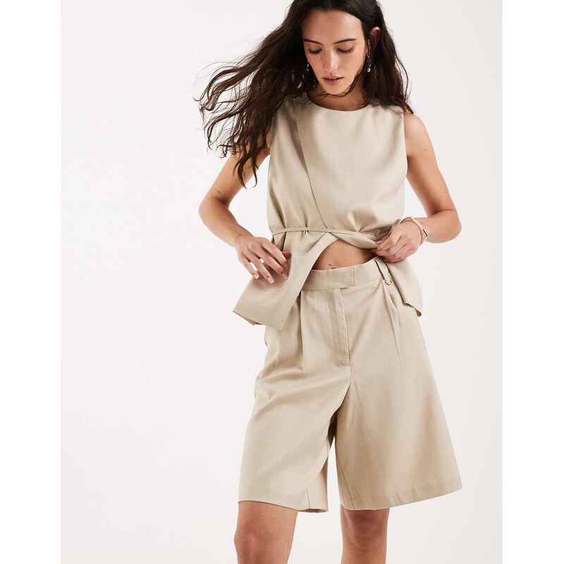 4th & Reckless tailored pleat front longline shorts co-ord in