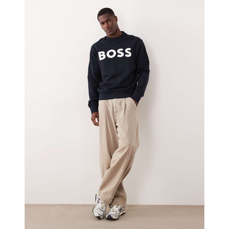 BOSS Orange Hugo Boss relaxed sweatshirt with logo print in dark