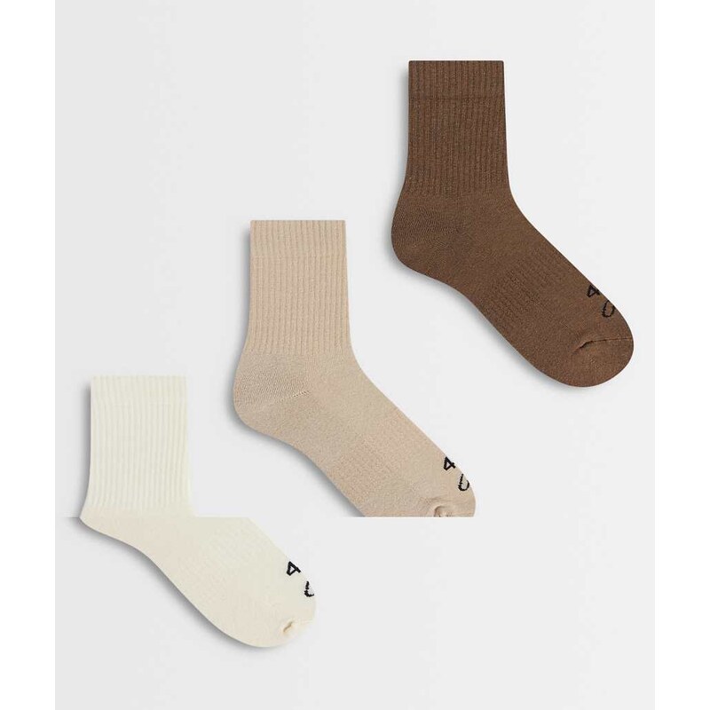 4505 Icon 3 pack quick dry cotton sport crew socks in multi neutrals 115522744