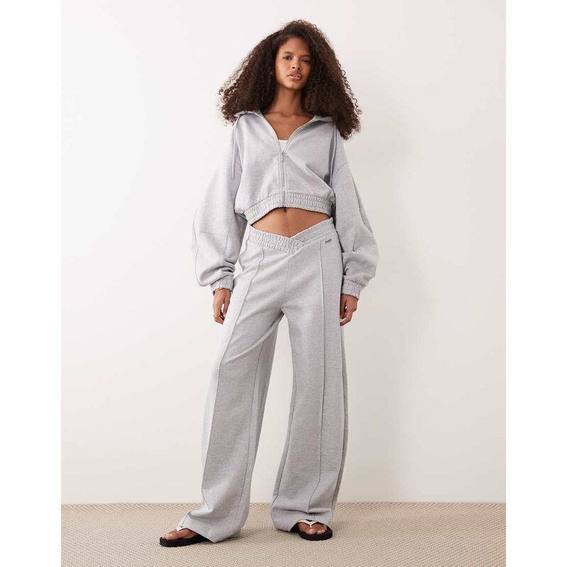 HUGO Blue Nuasem wide leg co-ord joggers in grey 114969653