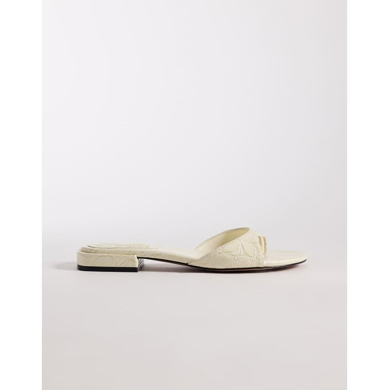 ASOS DESIGN Florida toe thong sandal in white croc 115521215
