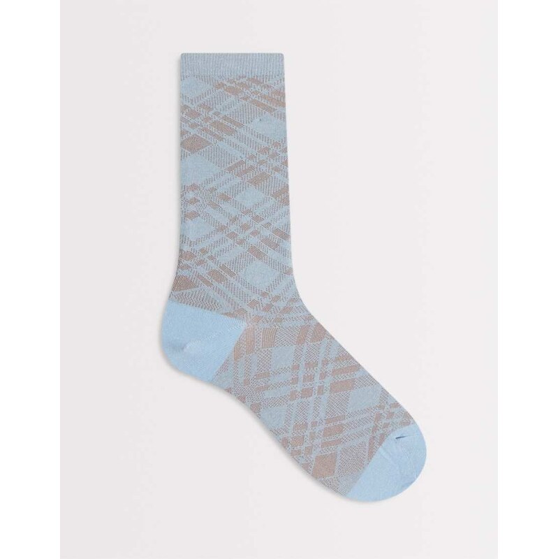 & Other Stories socks in blue checked print