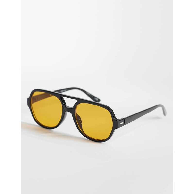 Vero Moda retro aviator style sunglasses with orange lense in