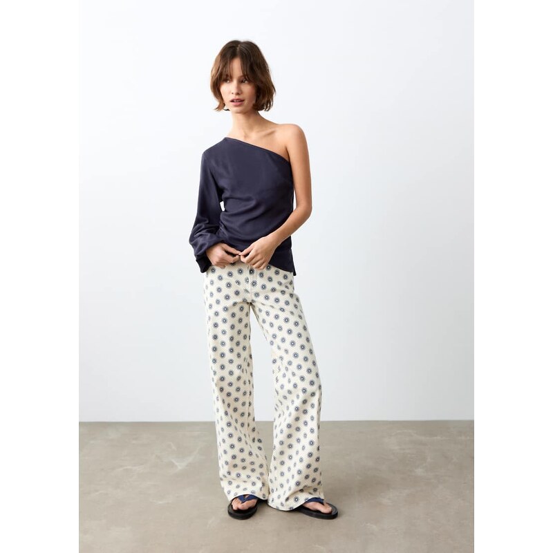 Mango Teen cotton rich straight jean in sunshine print-Multi