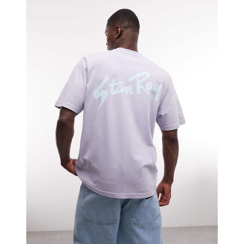 Stan Ray logo short sleeve t-shirt with back print in purple