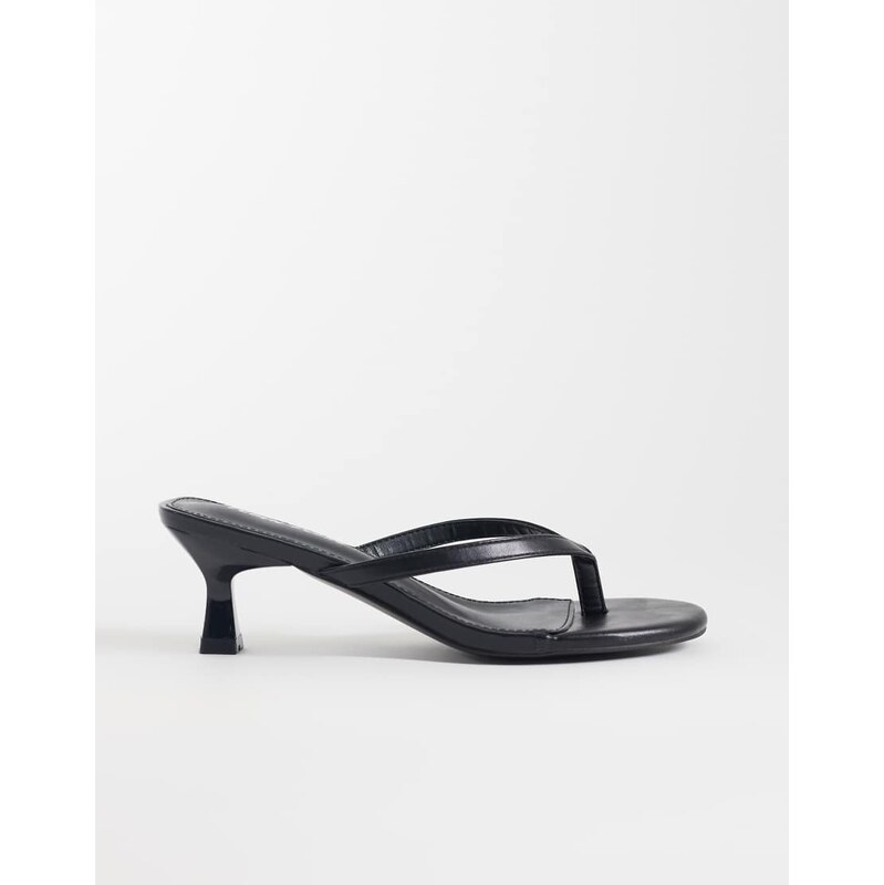 Public Desire Evermore kitten heel toe thong sandals in black 115524974