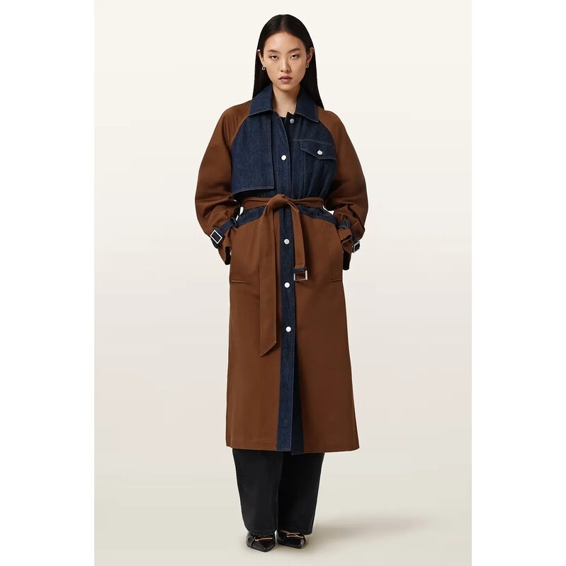 AllSaints trenčkot dámský s bavlnou DAYLY TRENCH