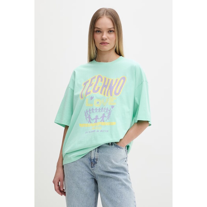 HUGO Blue tričko dámské bavlněné Oversized_Tee_B 114970361