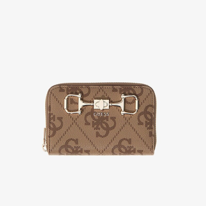 Peněženka GUESS Janie Logo Slg Med Zip Around Latte Logo
