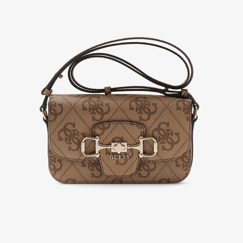 Taška GUESS Janie Logo Convertible Cross Body Flap Latte Logo