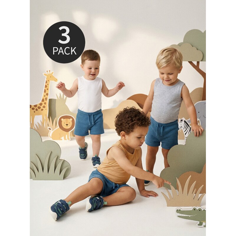 Sinsay - Bavlněné body bez rukávů 3 pack - krémová