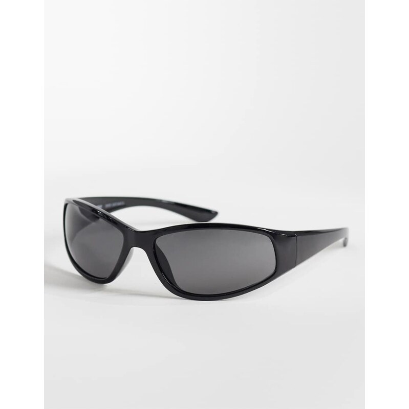 Weekday oversized racer sunglasses in black with black lense 115052277