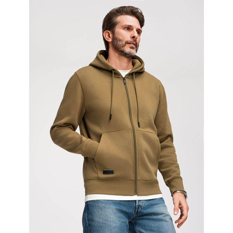 Ombre Mens unbuttoned BASIC sweatshirt - olive