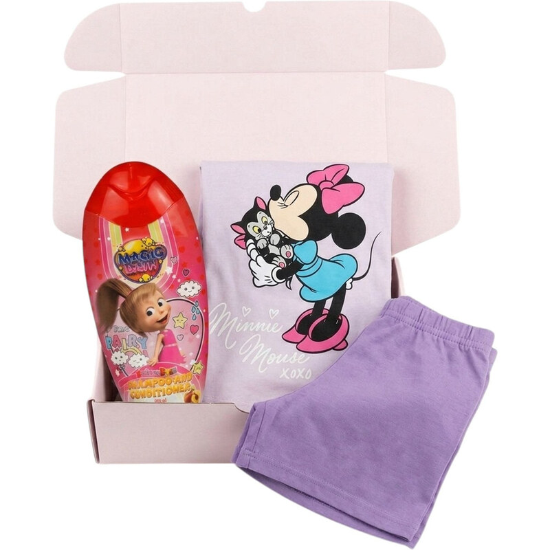 Trenýrkárna Dívčí dárková sada pyžamo Minnie a šampón Máša a