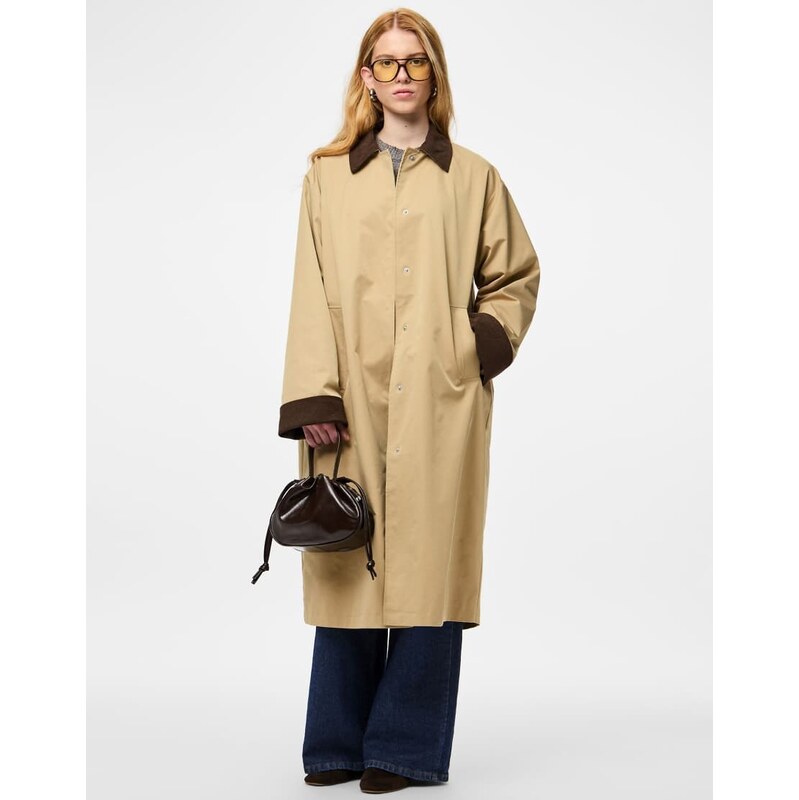 Pieces Jacket in travertine-Brown