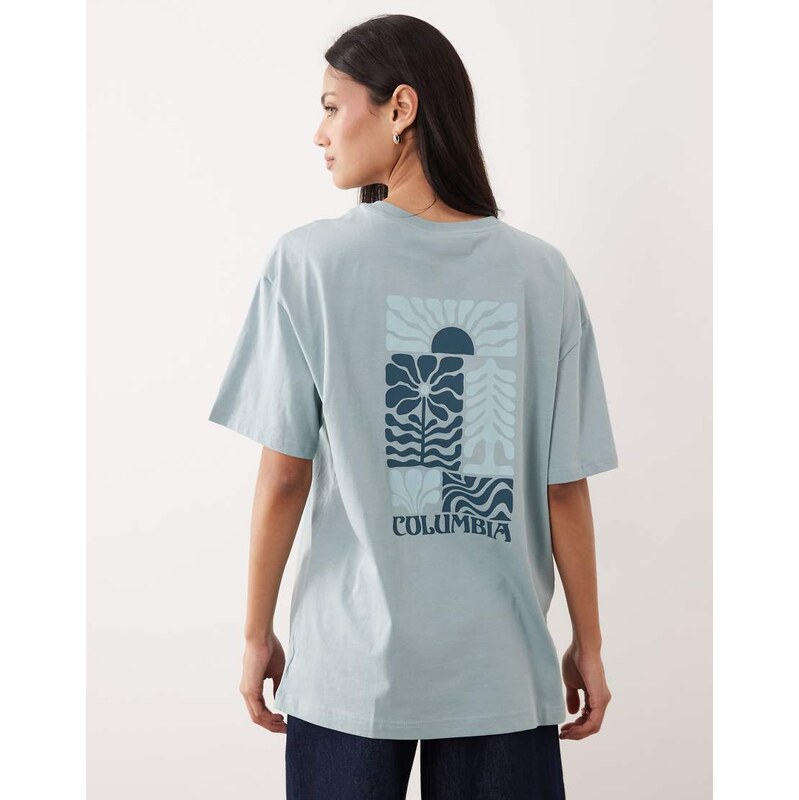 Columbia Rolling Bend graphic oversized t-shirt in blue 114974930