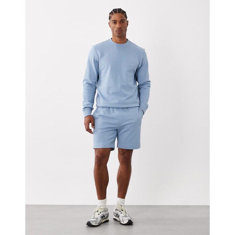 BOSS Orange Hugo Boss co-ord regular fit shorts in light blue