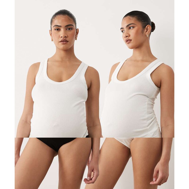 Mama.licious Mamalicious Maternity 2 pack briefs in white and