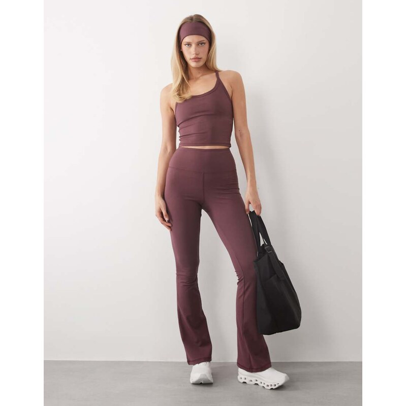 4505 Icon soft touch high waist slim kick yoga legging in plum-Pink 115523093