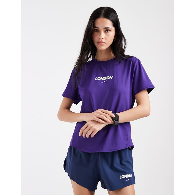 Nike Running Swift Dri-FIT City Marathon t-shirt in purple